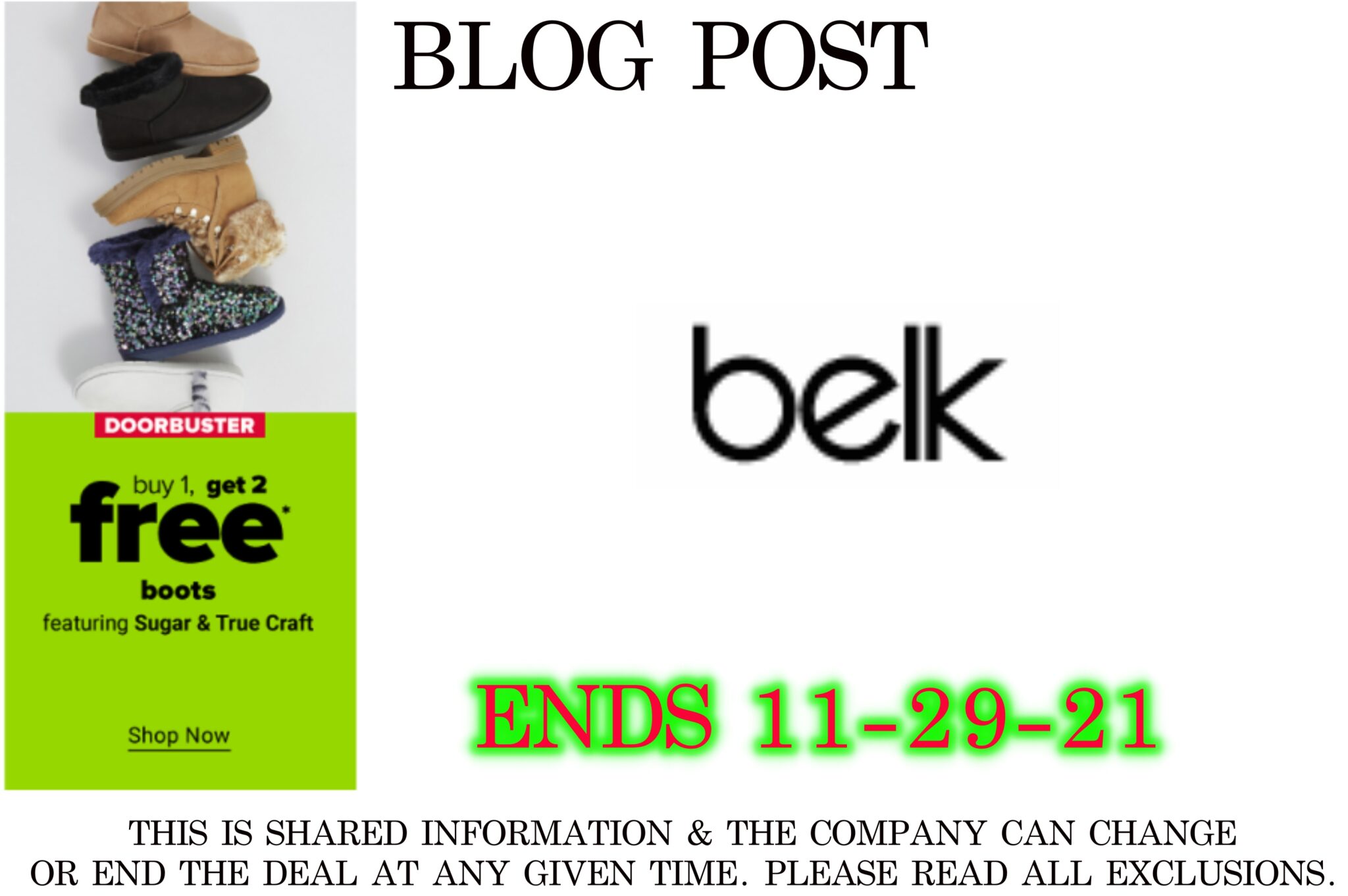 BELK CYBER MONDAY BOGOS Hot Bogos